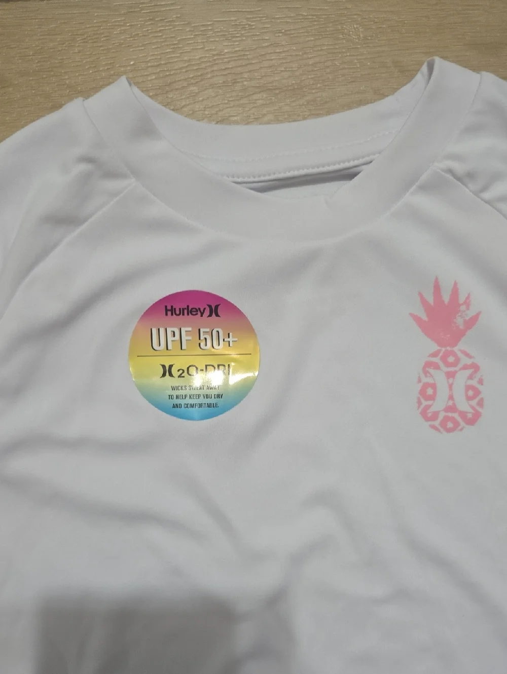Hurley Boys 2-Piece Pineapple Swim Set White & Pink UPF 50+ H20 Dri 2t
